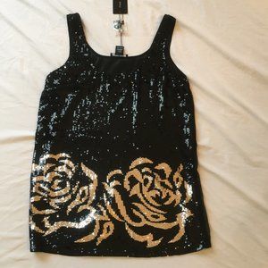 Pink Tartan Black Rose Sequin Shirt